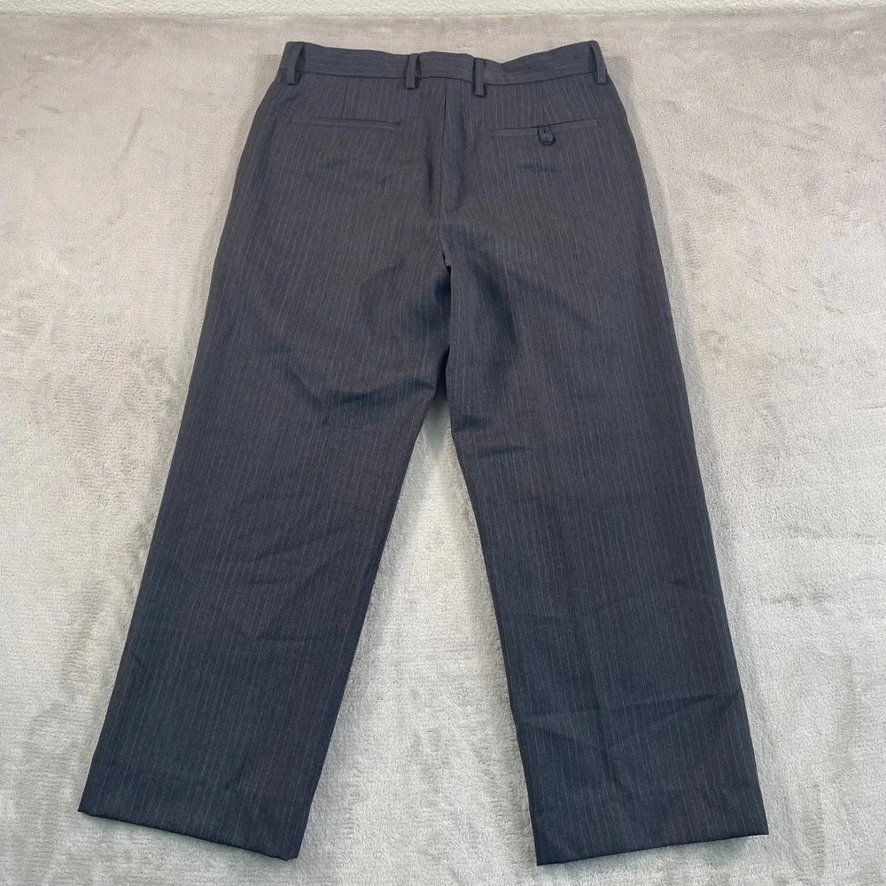 Vintage‎ Banana Republic Pants Men 33x27 Grey Pinstripe Wool Straight Leg Preppy